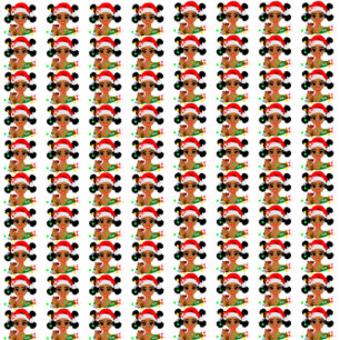 Black Girl Christmas Wrapping Paper 