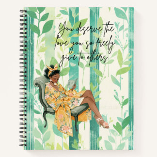 Black Girl Cosy Reading Self Care Notebook