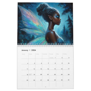 Black Girl Fairy Artwork Calendar