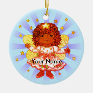 Black Girl Fairy Ceramic Tree Decoration