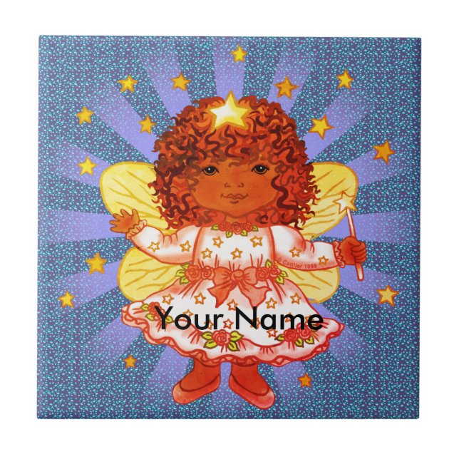 Black Girl Fairy Tile (Front)