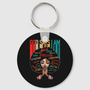 Black Girl God Says I Am Black Melanin History Mon Key Ring