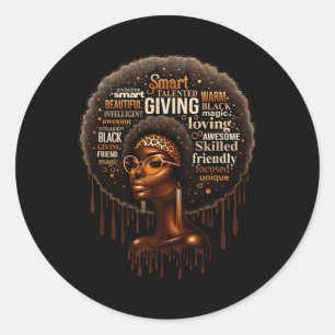 Black Girl I Am Black History Month Pride Melanin Classic Round Sticker