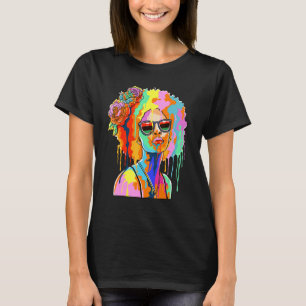 Black Girl Inspired Black Woman Paint Dripping Rel T-Shirt