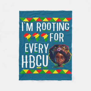 Black girl juneteenth i'm rooting for every hbcu fleece blanket