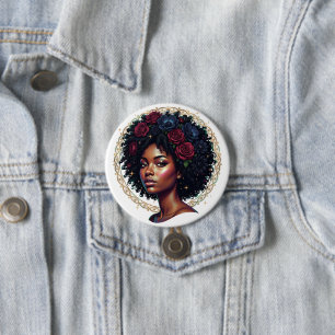 Black Girl Magic Afro Diva 7.5 Cm Round Badge