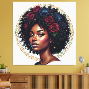 Black Girl Magic Afro Diva Canvas Print