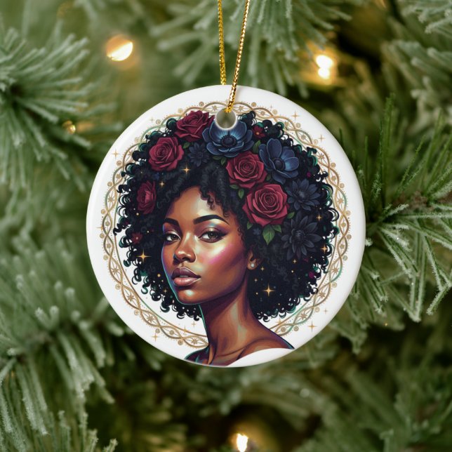 Black Girl Magic Afro Diva Partyware Ceramic Tree Decoration (Tree)