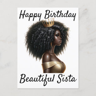 Black Girl Magic Birthday Sista Melanin Woman Post Announcement Postcard