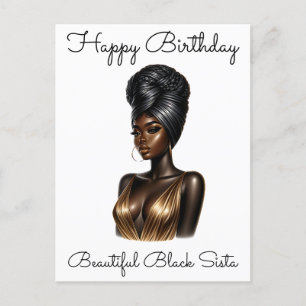 Black Girl Magic Birthday Sista Melanin Woman Post Holiday Postcard