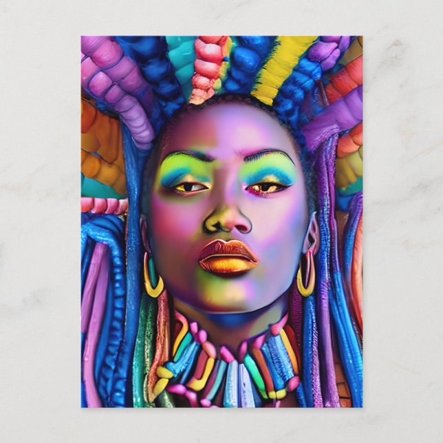 Black Girl Magic Birthday Sista Melanin Woman Postcard (Front)