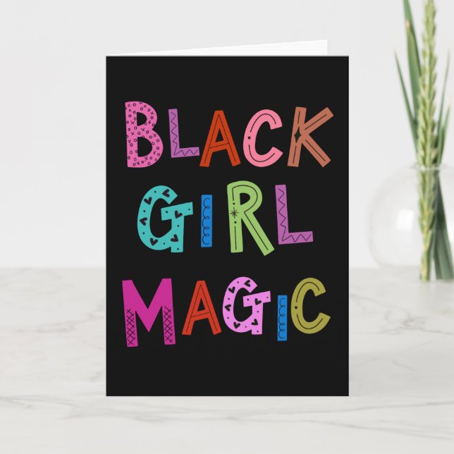 Black Girl Magic Black Queens Princess Kids Girls Card (Front)