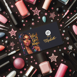Black Girl Magic Elegant Hair Salon Branding Business Card