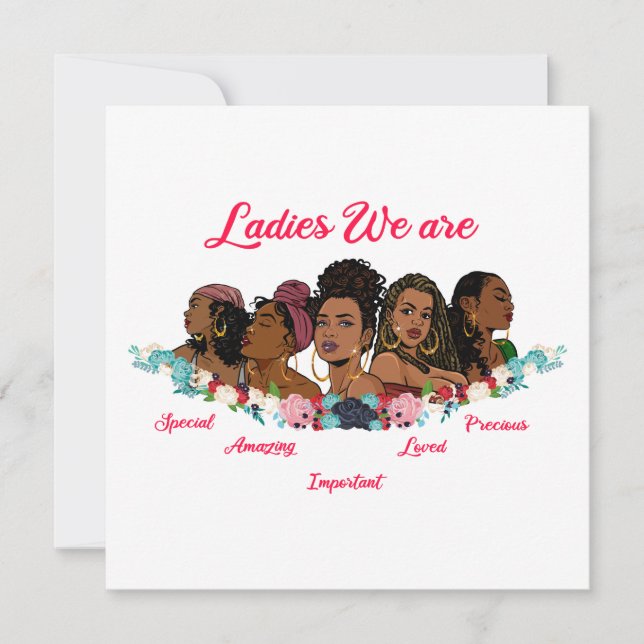 Black girl magic, melanin poppin, sista, brown ski holiday card (Front)