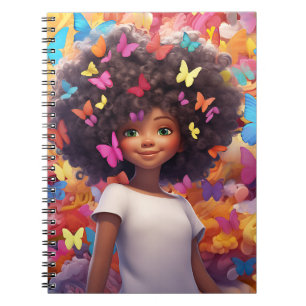 Black girl magic melanin princess brown skin girls notebook