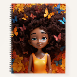 Black girl magic melanin princess brown skin girls notebook