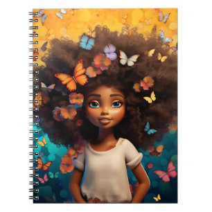 Black girl magic melanin princess brown skin girls notebook