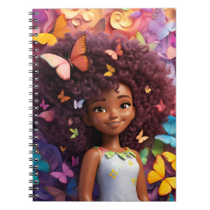 Black girl magic melanin princess brown skin girls notebook