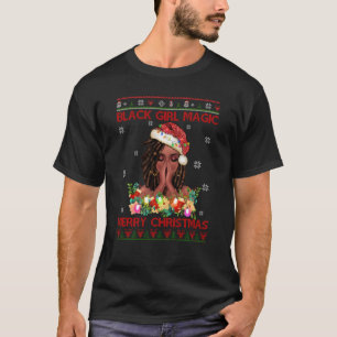 Black Girl Magic Merry Christmas African American  T-Shirt