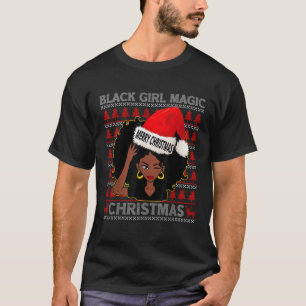 Black Girl Magic Merry Christmas African American T-Shirt