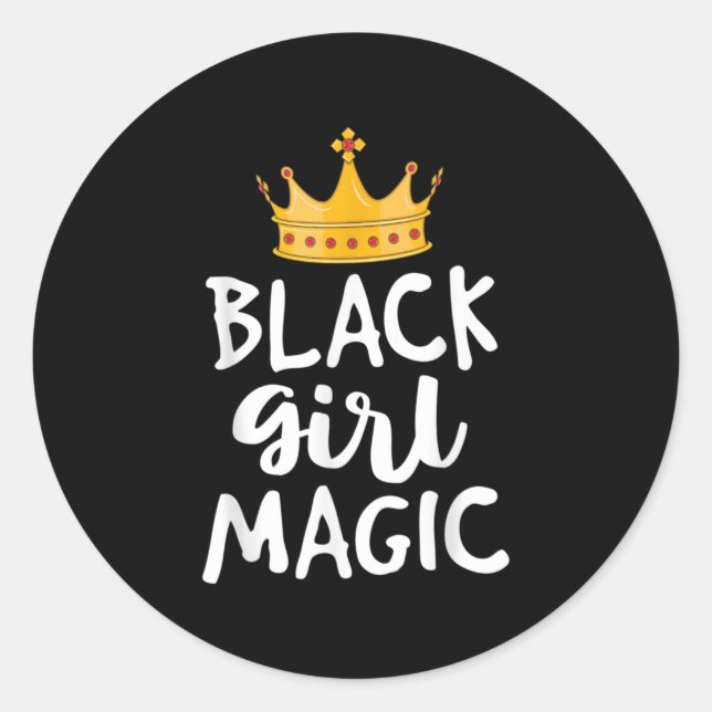 Black Girl Magic s for Women Girls Kids African Qu Classic Round Sticker (Front)