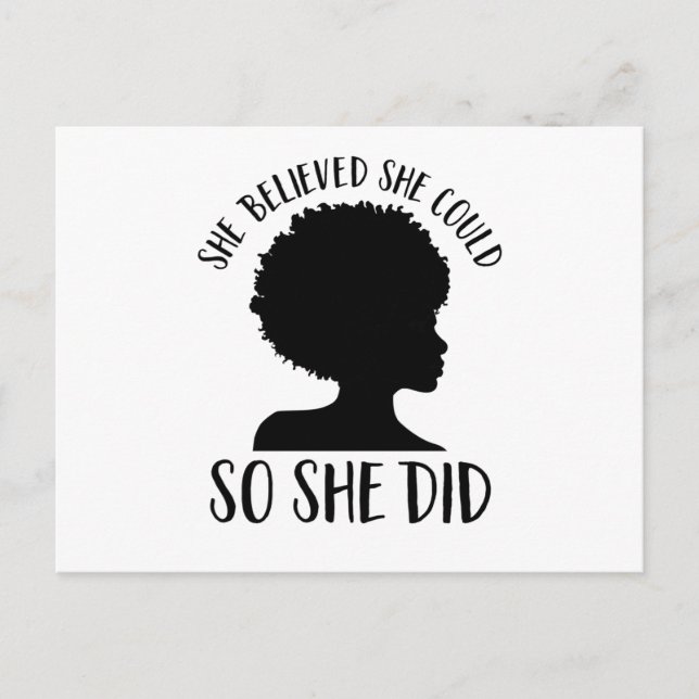Black Girl Magic She Believed She Could So She Did Postcard (Front)
