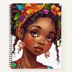 Black girl melanin sista african africa princess notebook