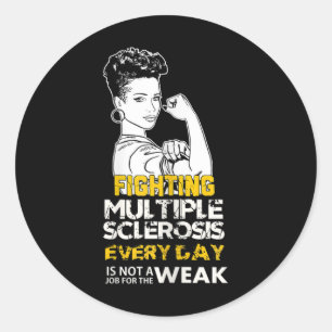 Black Girl Multiple Sclerosis Warrior Strong Woman Classic Round Sticker