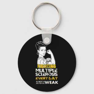 Black Girl Multiple Sclerosis Warrior Strong Woman Key Ring