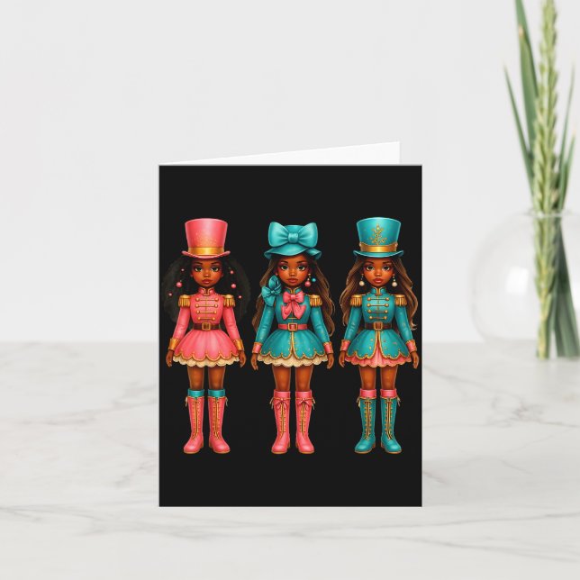 Black Girl Nutcracker Christmas Nk Nutcracker Xmas Card (Front)