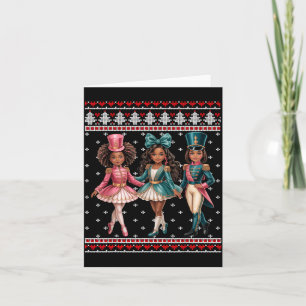 Black Girl Nutcracker Western Nutcracker Bow Ugly  Card