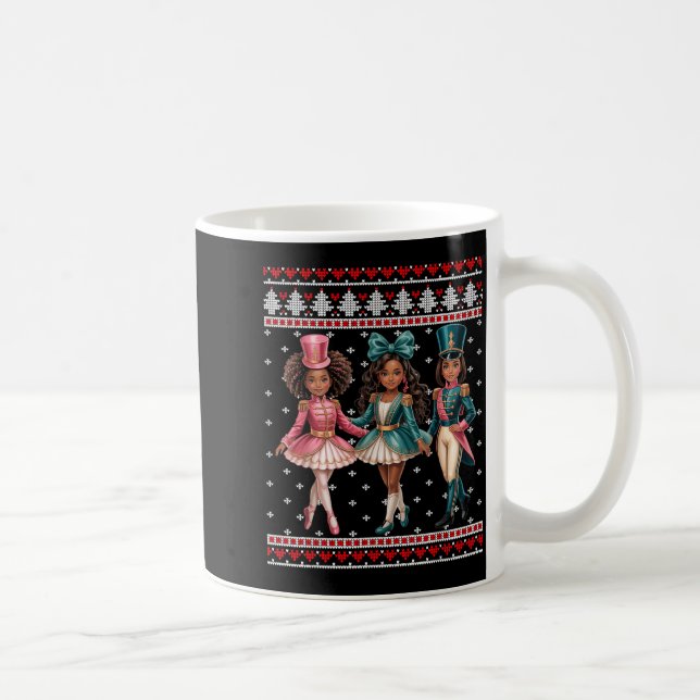 Black Girl Nutcracker Western Nutcracker Bow Ugly  Coffee Mug (Right)