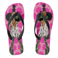 Black Girl on Pink, Black, Green and White