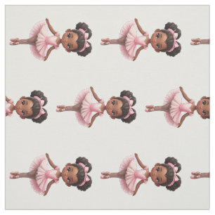 Black Girl Pink Ballerina Ballet Fabric