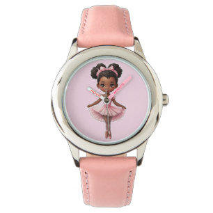 Black Girl Pink Ballerina Ballet Watch
