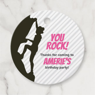 Black Girl Rock Climbing Birthday Favour Tags