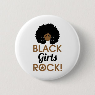 Black Girl Rock Gift Black History Month 6 Cm Round Badge
