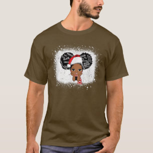 Black Girl Santa Claus Holiday African American Ch T-Shirt