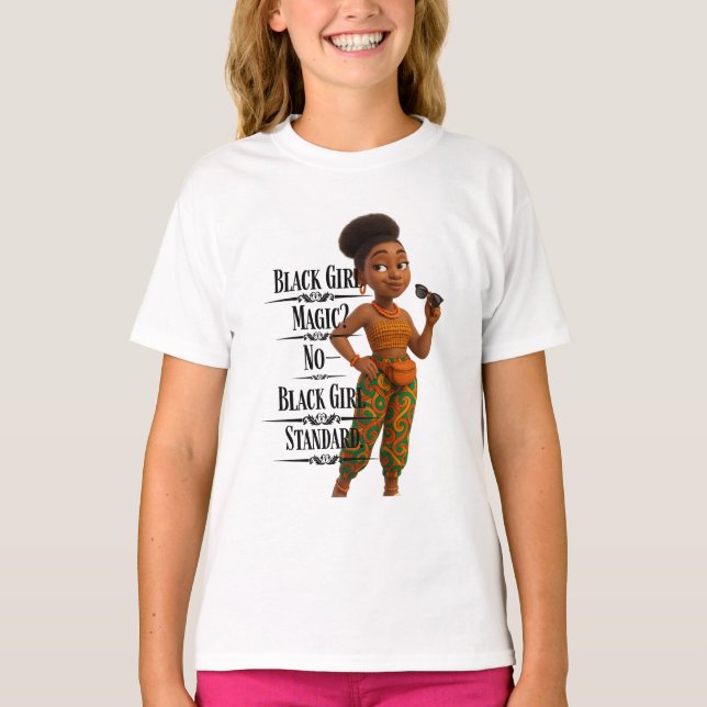 Black Girl Standard,Afro Modern,Pixarstyle 3d T-Shirt (Front)