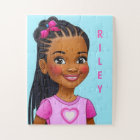 Black Girl With Braids Personalized Jigsaw Puzzle
