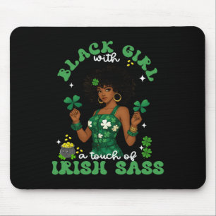 Black Girl With Irish S St. Patrick's Day Irish Pr Mouse Pad