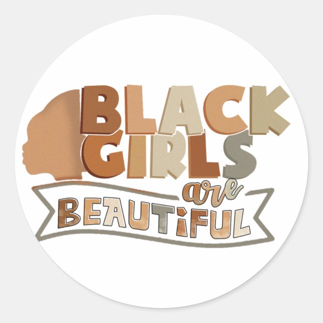 Black Girls Are Beautiful Afro Woman Classic Round Sticker (Front)
