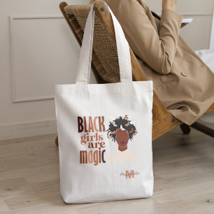 Black Girls Are Magic Monogram  Tote Bag