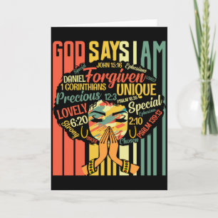 Black Girls God Says I Am Black History Month Mela Card