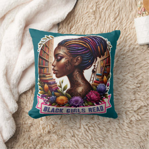 Black Girls Read 16x16 Accent Throw Pillow