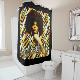 Black Girls Rock! — Afrocentric Vintage Poster Shower Curtain