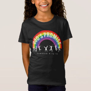 Black Girl's T-shirt Rainbow God's Promise Kids