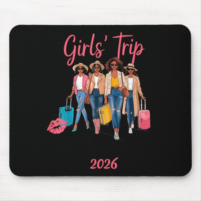 Black Girls Trip Bali 2026 Vacation Birthday Melan Mouse Pad (Front)