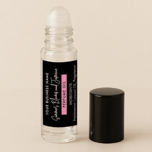 Black & Girly Perfume Essential Oil Roller Label