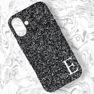 Black Girly Printed Glitter Stylish and Cute iPhone 16 Plus Case